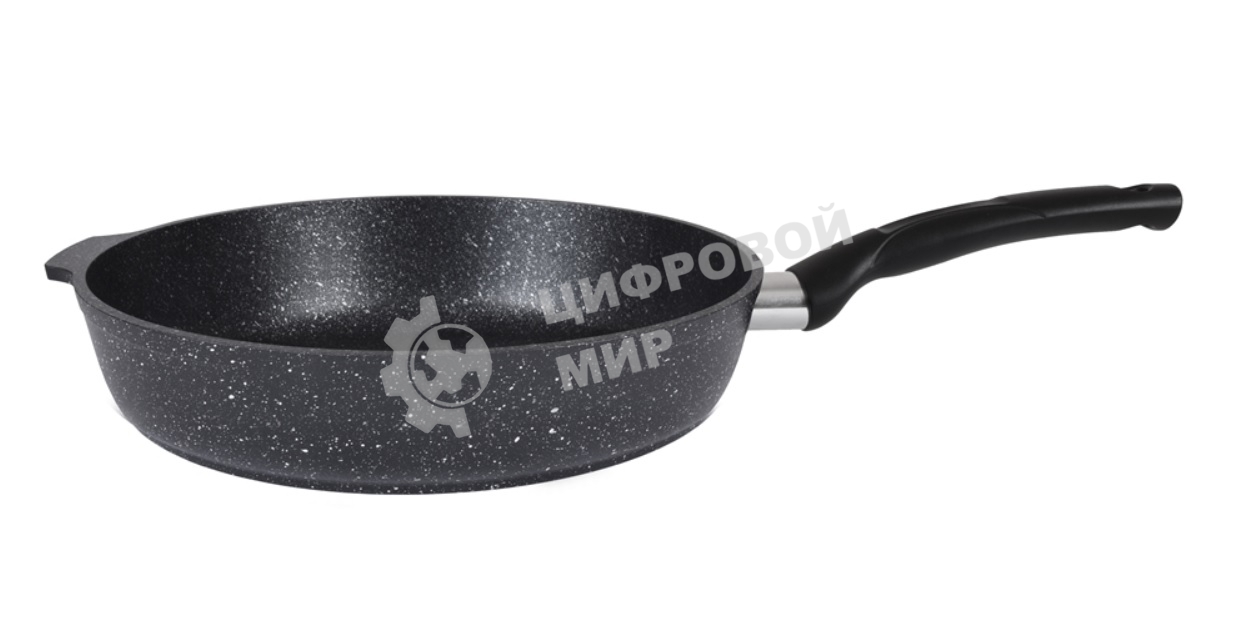 Сковорода Kukmara СМТ281а 280/65 мм с ручкой, АП (темный мрамор)