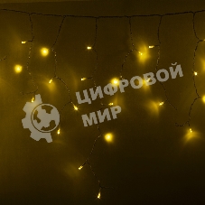 Гирлянда Neon-night Айсикл (бахрома) светодиодный, 4,8 х 0,6 м, прозрачный провод, 230 В, диоды желтые, 176 LED