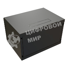 Шкаф коммутационный WRline (WR-TW-0666-SR-RAL9004) настенный 6U 600x600 мм пер. дв. металл 2 бок. пан. 60 кг черный 520 мм 367 мм IP20 сталь