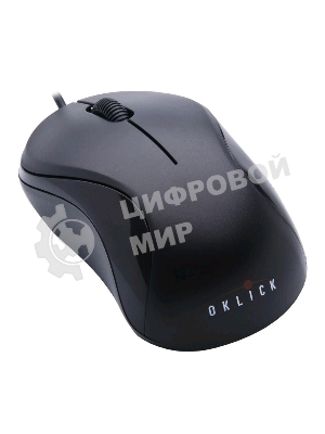 Мышь проводная Oklick 115S черный, 1200 dpi, USB, кнопки - 3