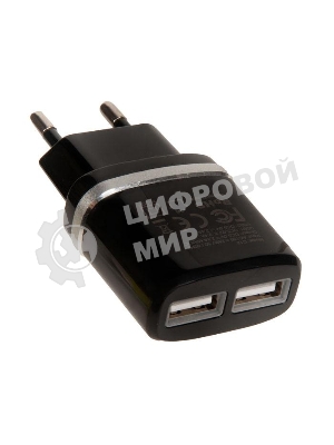 Сетевое зарядное устройство C12 Smart dual USB charger, черный