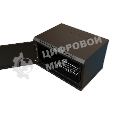Шкаф коммутационный WRline (WR-TW-0666-SR-RAL9004) настенный 6U 600x600 мм пер. дв. металл 2 бок. пан. 60 кг черный 520 мм 367 мм IP20 сталь