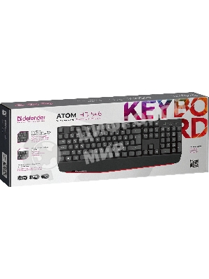 Клавиатура проводная Defender Atom HB-546, USB, черный