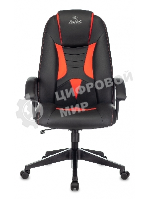 Кресло Zombie 8 черный/красный, экокожа, 120 кг, механизм качания