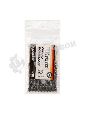 Сверло по металлу Kranz 6,0х93х57 мм HSS (10 шт. в упаковке) DIN 338