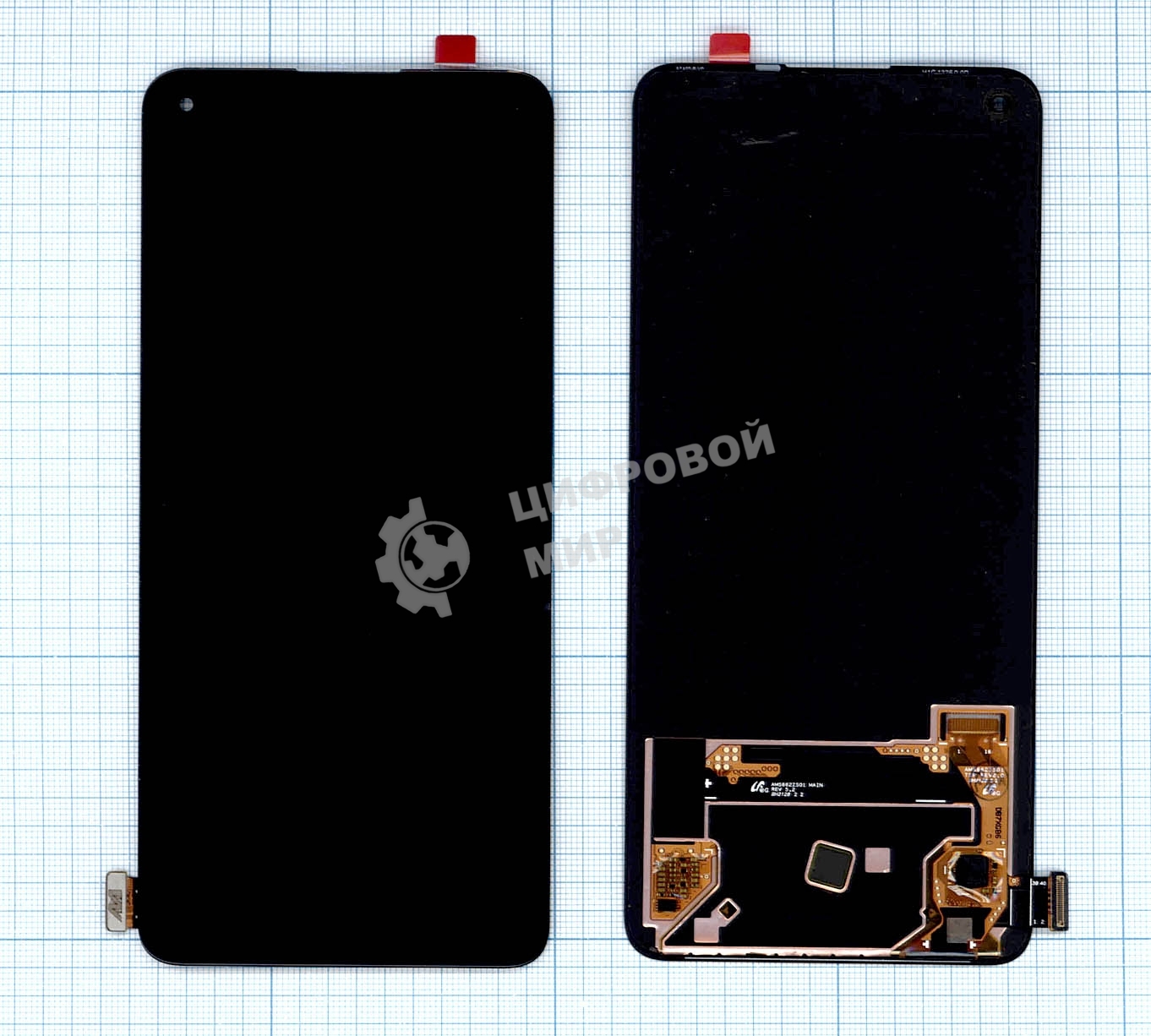Дисплей для Realme GT Neo 2, OnePlus 9RT в сборе с тачскрином черный