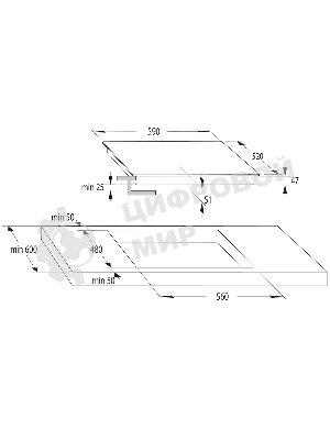 Варочная панель Gorenje ECT64BSCE черный
