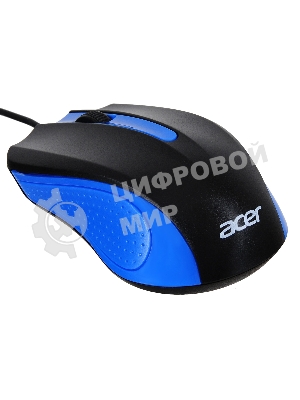 Мышь проводная Acer OMW011 черный/синий, 1200 dpi, USB, кнопки - 3