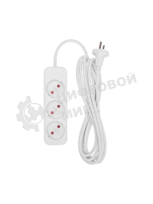 Удлинитель Rexant STANDARD 3 гнезда, 3 м, 2х1,0 мм², б/з, белый