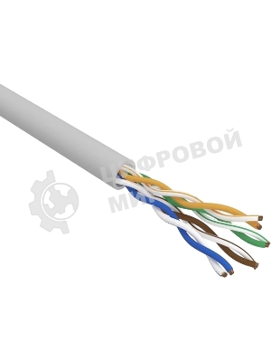Кабель витая пара Rexant U/UTP, cat.5e, ZH нг(А)-HF, 4PR, 24AWG, внутренний, серый, 305 м