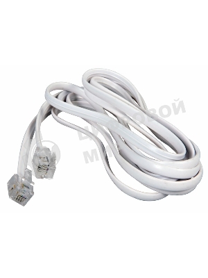 Телефонный шнур Rexant удлинитель RJ-11(6P-4C), длина 3 метра, белый