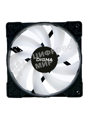 Вентилятор для корпуса Digma DFAN-FRGb1 черный, 120 мм, 1200 об/мин, 23 дБ, 4 pin
