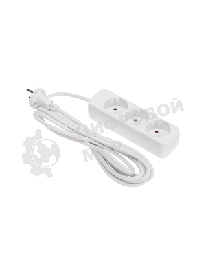 Удлинитель Rexant STANDARD 3 гнезда, 3 м, 2х1,0 мм², б/з, белый