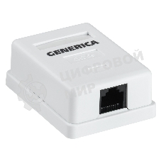 Розетка ITK GENERICA CS2-1C5EU-12-G настенная 49.2x65.5x25.2мм RJ45 ABS белый (упак.:1шт)