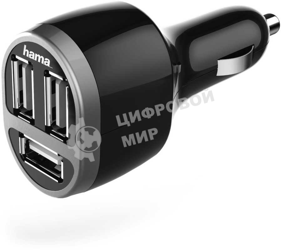 Автомобильное зар./устр. Hama H-173603 2.1A+2.1A+1A универсальное черный (00173603)