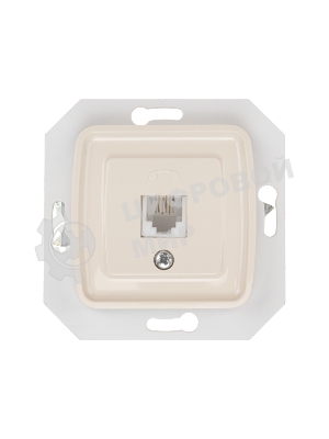 Розетка телефонная Kranz DEA RJ11 с/у мех. бежевый