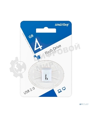 Флешка USB SmartBuy LARA White (SB4GbLara-W), 4Gb, USB 2.0, R/W 15/5, белый