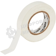 Изолента ПВХ Kranz 0.13х15 мм, 25 м, белая (5 шт./уп.)