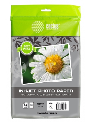 Фотобумага Cactus CS-MA412020ED A4/120г/м2/20л./белый матовое для струйной печати