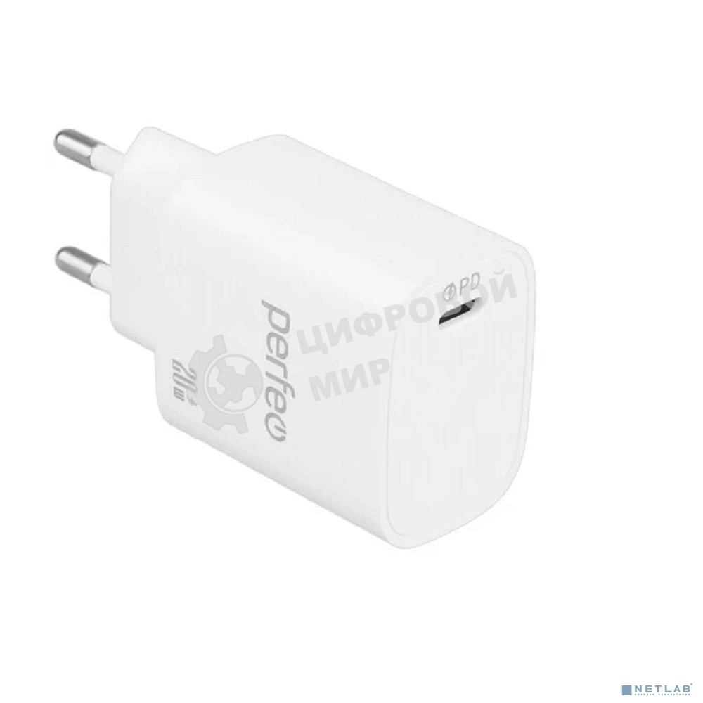 Сетевое зарядное устройство PERFEO с разъемом USB, QC3.0, 18W, белый (I4659)