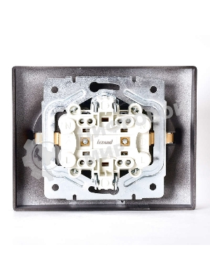 Розетка 2-м СП KARINA термопласт с заземл. черный бархат LEZARD 707-4200-127B