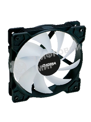 Вентилятор для корпуса Digma DFAN-FRGb1 черный, 120 мм, 1200 об/мин, 23 дБ, 4 pin