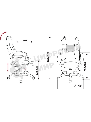 Кресло Бюрократ CH-839/BLACK черный, экокожа