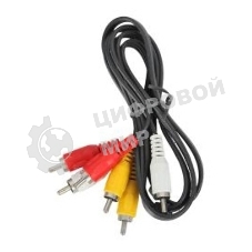 Кабель аудио-видео Ningbo 3хRCA (m)/3хRCA (m) 1м. черный
