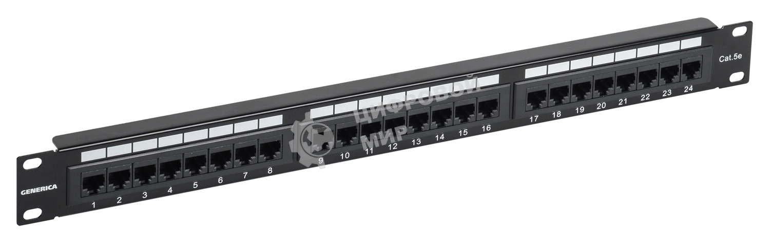 Патч-панель ITK PP24-1UC5EU-K05-G 1U кат. 5Е UTP 24 порта (Krone) GENERICA