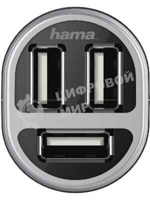 Автомобильное зар./устр. Hama H-173603 2.1A+2.1A+1A универсальное черный (00173603)