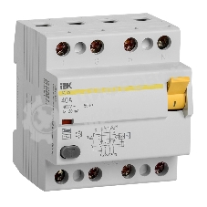Выключатель дифференциального тока (УЗО) 4п 40А 30мА тип AC ВД1-63 IEK MDV10-4-040-030