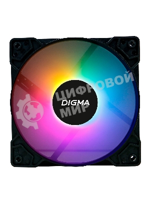 Вентилятор для корпуса Digma DFAN-FRGb1 черный, 120 мм, 1200 об/мин, 23 дБ, 4 pin