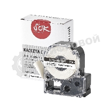 Кассета с лентой S'OK by Sakura Printing BLK6WBA14 для Epson, черный на белом, 14мм/2.5м