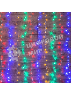 Гирлянда Neon-night Светодиодный Дождь 1,5х1,5 м, свечение с динамикой, прозрачный провод, 230 В, диоды мультиколор