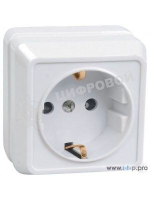 Розетка IEK ERO11-K01-16-DC РС20-3-ОБ 1местн. c з/к 16А откр.уст. ОКТАВА (белый)