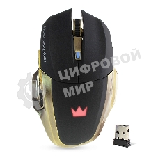 Мышь беспроводная Crown Gaming CMXG-605 черный, 1600 dpi, радиоканал, USB, кнопки - 6
