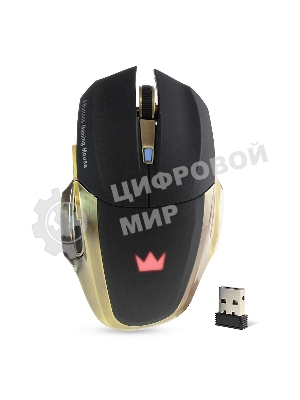 Мышь беспроводная Crown Gaming CMXG-605 черный, 1600 dpi, радиоканал, USB, кнопки - 6