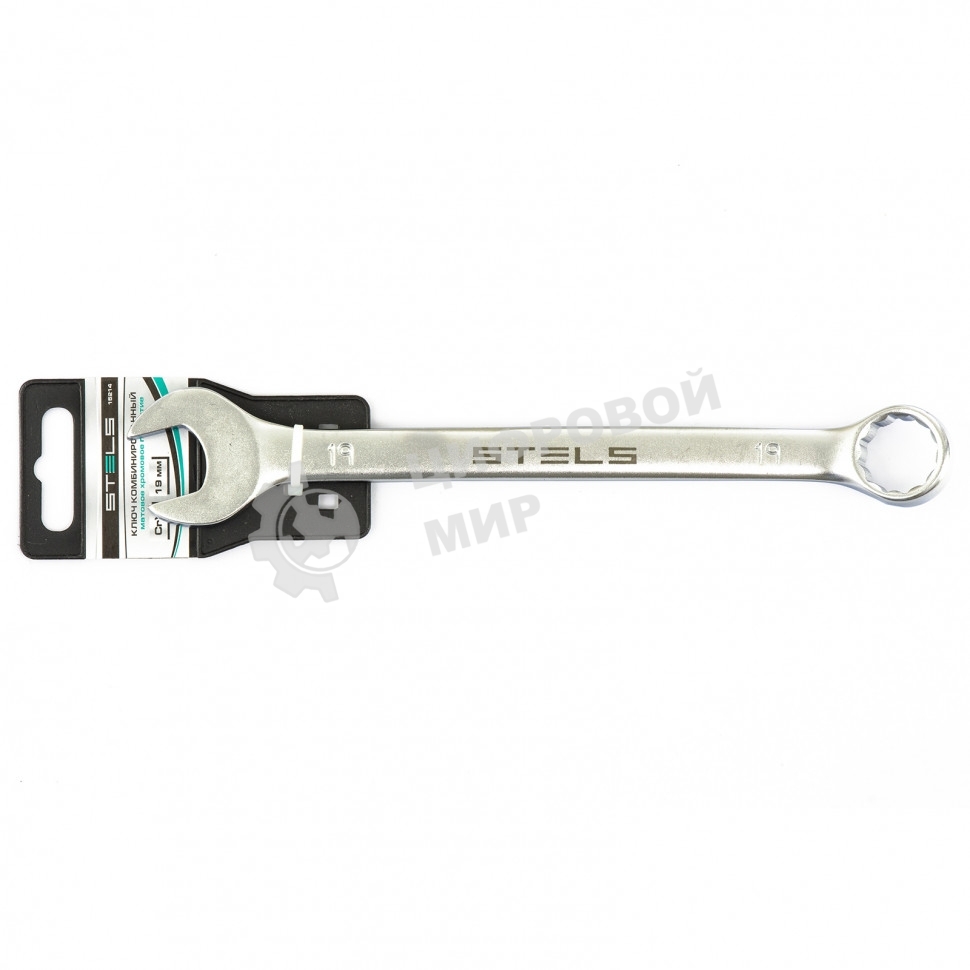 Ключ комбинированный Stels 19 мм, CrV, матовый хром
