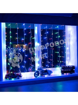 Гирлянда Neon-night Светодиодный Дождь 1,5х1,5 м, свечение с динамикой, прозрачный провод, 230 В, диоды мультиколор