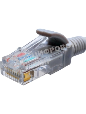 Патч-корд Suprlan 10-0141 UTP RJ-45 вил.-вилка RJ-45 cat.5e 0.5м серый LSZH 24AWG