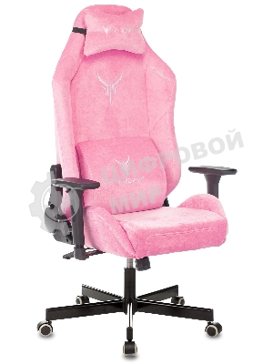 Кресло Knight N1 Fabric розовый, велюр, 120 кг, механизм качания