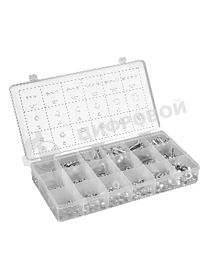 Набор винтов Сибртех, гаек, шайб, 420 предметов