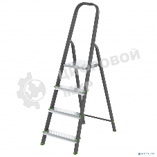 Стремянка Сибртех 4 ступени, стальной профиль, алюминиевые ступени