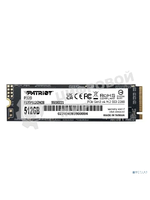 Накопитель SSD Patriot P320, 512Gb, PCIe 3.0 x4, M.2 2280, NVMe, R/W 3000/2200
