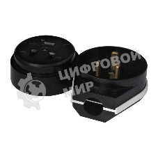 Разъем РШ-ВШ 32А 250В 2Р+РЕ откр. уст. черный UNIVersal 1234