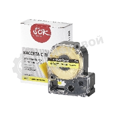 Кассета с лентой S'OK by Sakura Printing BLK6YBA14 для Epson, черный на желтом, 14мм/2.5м