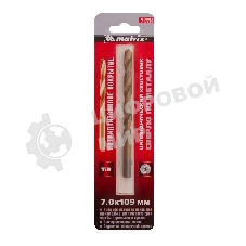 Сверло по металлу Matrix, 7 мм, HSS, нитридтитановое покрытие, цилиндрический хвостовик