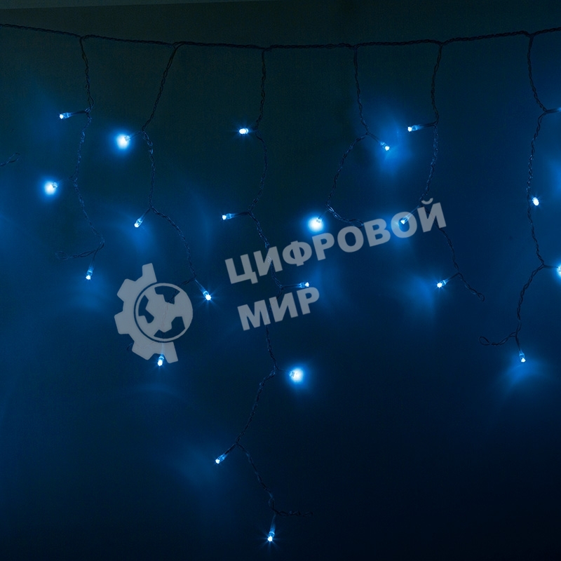 Гирлянда Neon-night Айсикл (бахрома) светодиодный, 4,8 х 0,6 м, прозрачный провод, 230 В, диоды синие, 176 LED
