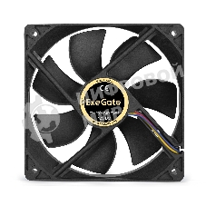 Вентилятор для корпуса ExeGate E12025S4P-PWM черный, 120 мм, 1500 об/мин, 25 дБ, 4 pin