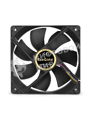Вентилятор для корпуса ExeGate E12025S4P-PWM черный, 120 мм, 1500 об/мин, 25 дБ, 4 pin
